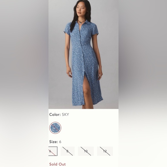 Anthropologie x Reformation Wilma Midi Dress Size 10 NWT - Picture 4 of 15